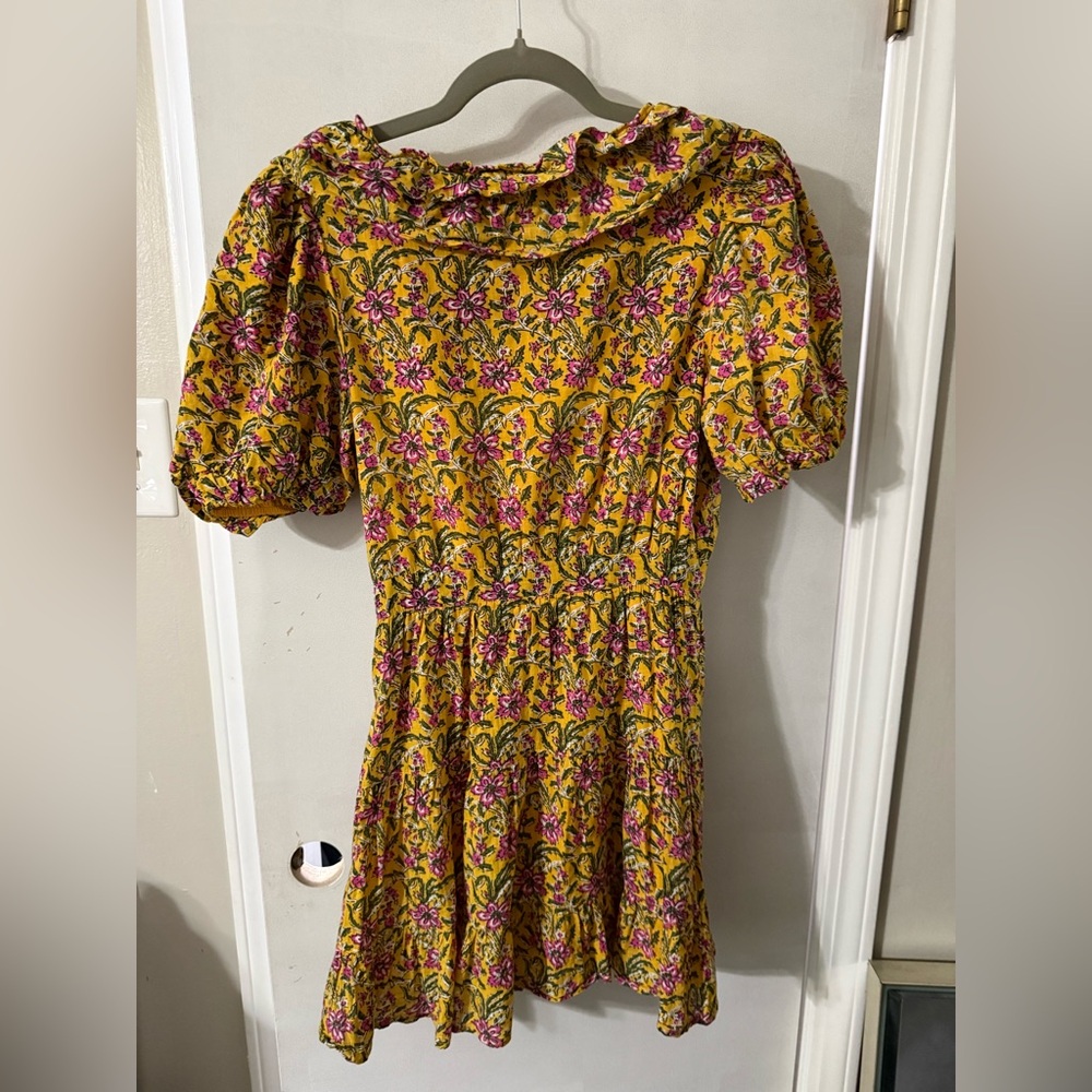 Vibrant Floral Mini Dress with Ruffles - Picture 3 of 3
